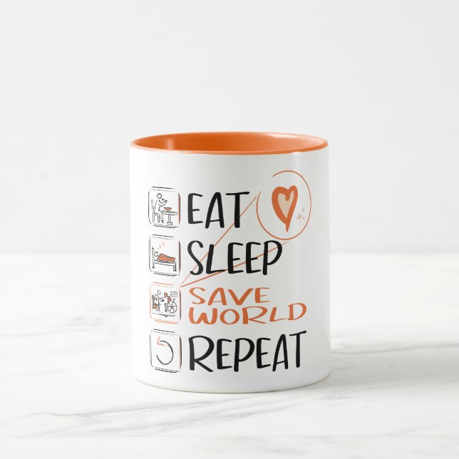 Mug Super aidant / infirmière assistant sauve le monde (Centre)
