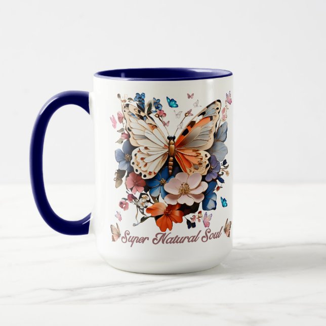 Mug Super Âme Naturelle : Jardin des Papillons (Gauche)