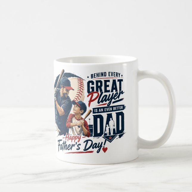 Mug Super base-ball Papa tendance conception personnal (Droite)