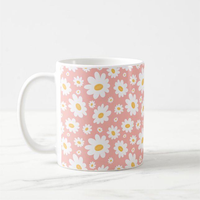 Mug Super Blush Boho Daisy Floral Garden Motif (Gauche)
