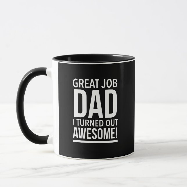 Mug Super boulot papa j'ai fait une fête des pères gén (Gauche)