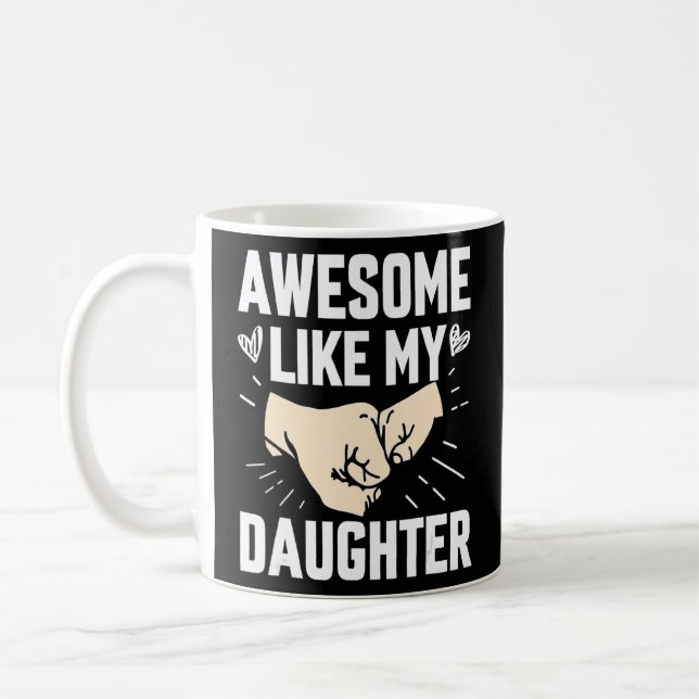 Mug Super Comme Ma Fille Fête des pères Pour Parent (Gauche)