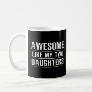 Mug Super Comme Mes Deux Filles Fête des pères Papa Fa