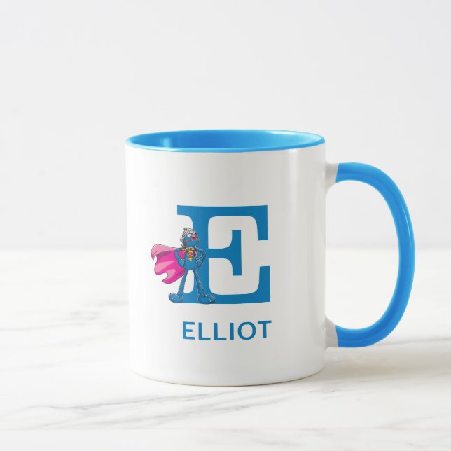 Mug Super Grover Ajouter Votre Nom Et Monogramme E (Droite)