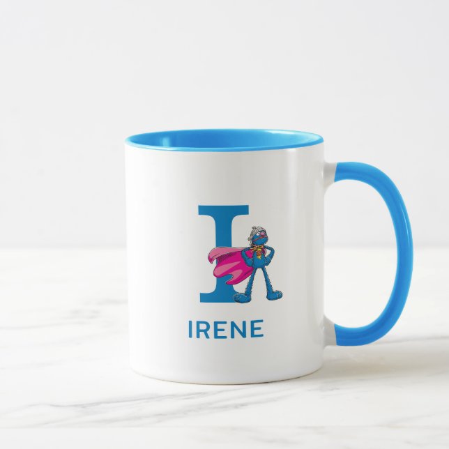 Mug Super Grover Ajouter Votre Nom Et Monogramme I (Droite)
