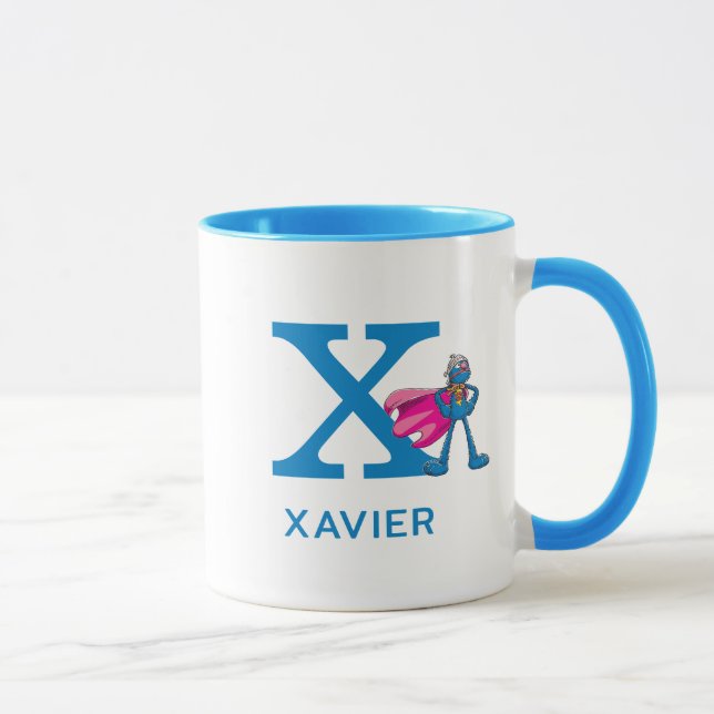 Mug Super Grover Ajouter Votre Nom Et Monogramme X (Droite)