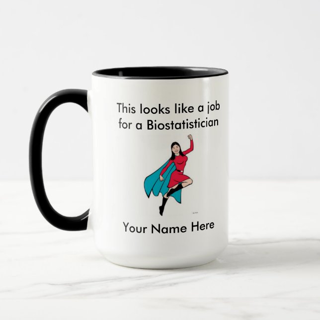 Mug Super héros de femelle de Biostatistician (Gauche)