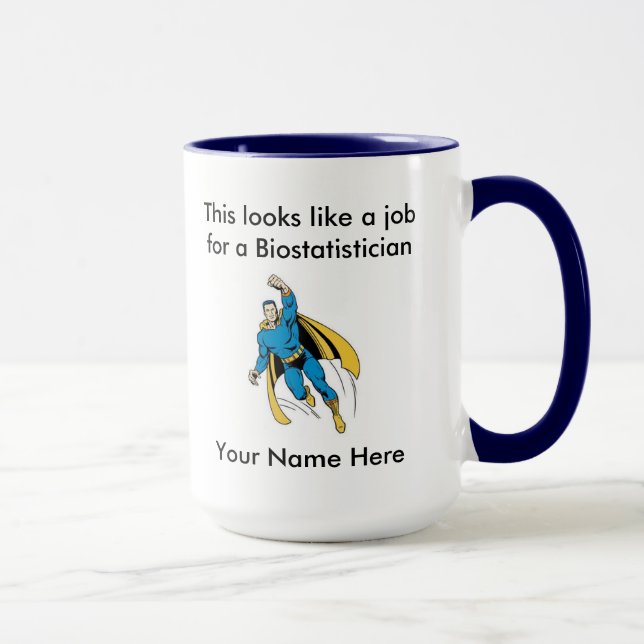 Mug Super héros de mâle de Biostatistician (Droite)
