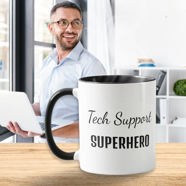 Mug Super-héros du soutien technique humour d'ordinate (Créateur téléchargé)