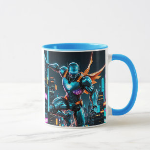 Mug Super héros robot futuriste en armure high-tech.