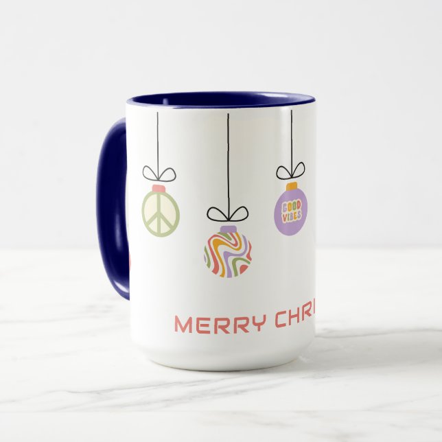 Mug Super Joyeux Noël Décorations Baubles (Devant gauche)
