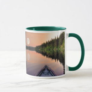 Mug Super Lune au-dessus du lac depuis un canot à Twil