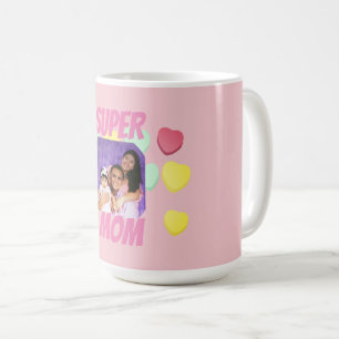 Mug Super Maman Coeurs rose et coloré   Fête des mères