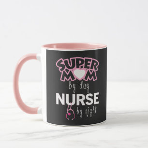 Mug Super Maman par jour Infirmière par nuit