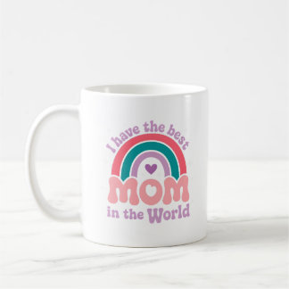 Mug Super Maman Rétro Groovy du Monde Arc-en-Ciel