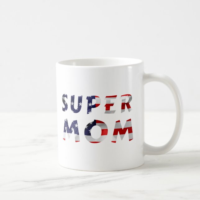 Mug Super Mom and the American Flag (Droite)