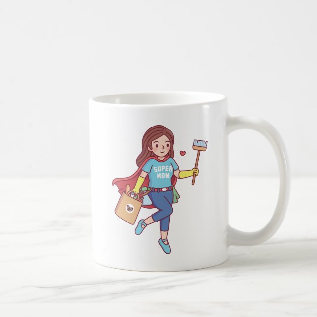 Mug Super Mom, Funny Mothers Day cafouille (Droite)