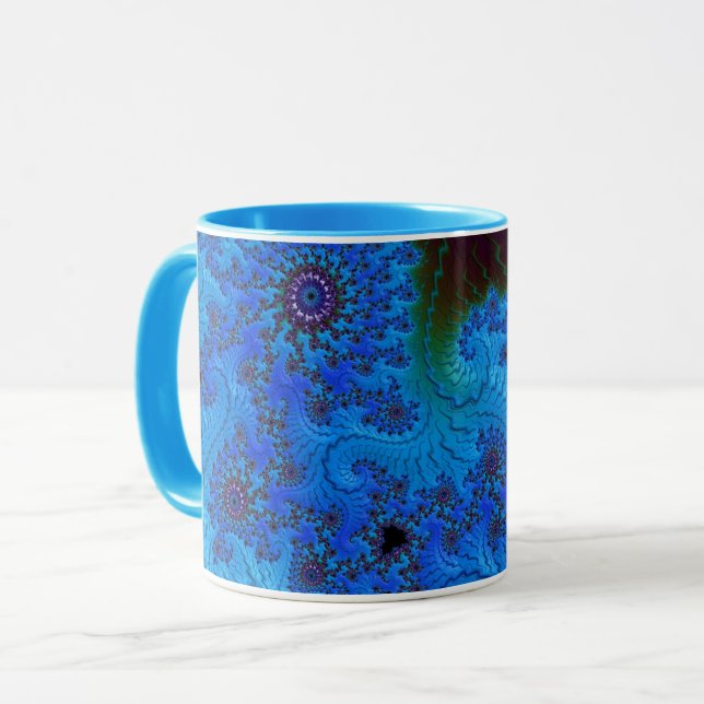 Mug Super Moody Blue Fractal Mandelbrot Spirales (Devant gauche)