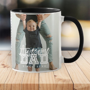 Mug Super Papa depuis 20XX Simple Photo Moderne