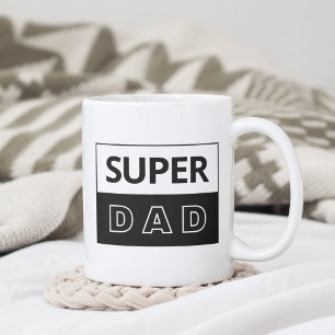 Mug Super papa Papa Noir Et Blanc
