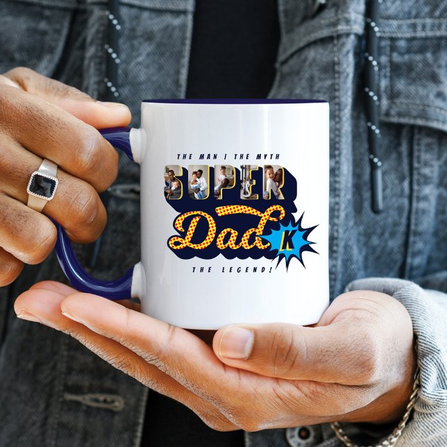 Mug Super Papa Photos L'Homme, Mythe, Monogramme Légen (Créateur téléchargé)