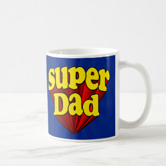 Mug Super Papa, Superhero Fête des pères rouge/jaune/b