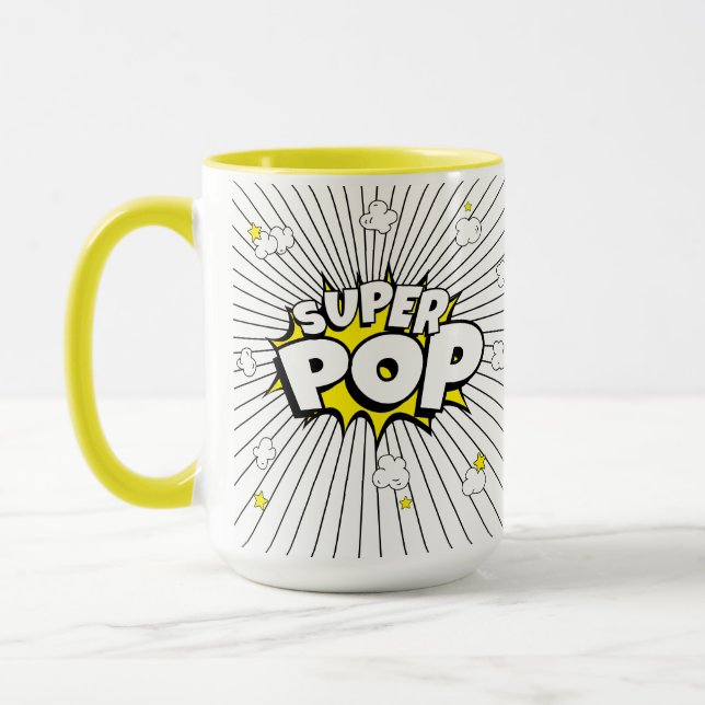 Mug SUPER POP! 'Corny' Popcorn Pun  (Gauche)