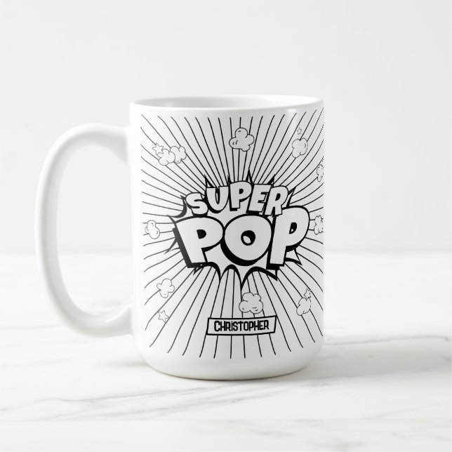 Mug SUPER POP! Quirky Fun Comic Book Pop Art D.I.Y (Gauche)