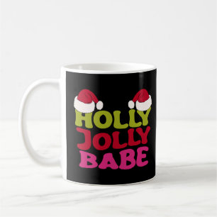 Mug Super Retro Holly Xmas Jolly Babe