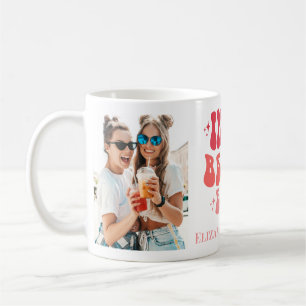 Mug Super Retro Pink Bestie Era 2 Photos et noms