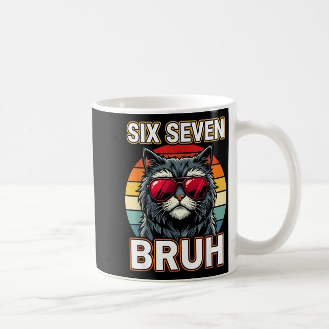 Mug Super Rétro Six Sept Frère Chat Lunettes Mème 67  (Droite)
