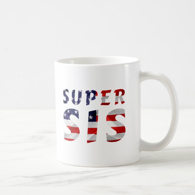 Mug Super Sis et le drapeau américain (Droite)