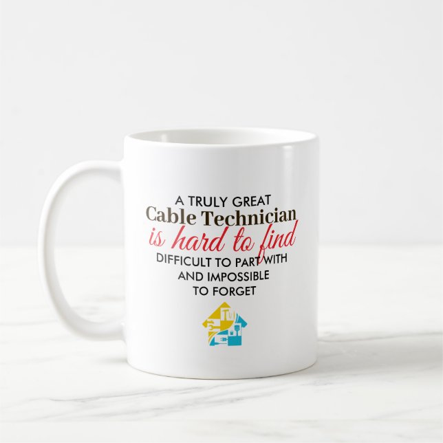Mug Super Technicien de Câble Cadeau de Nom Personnali (Gauche)