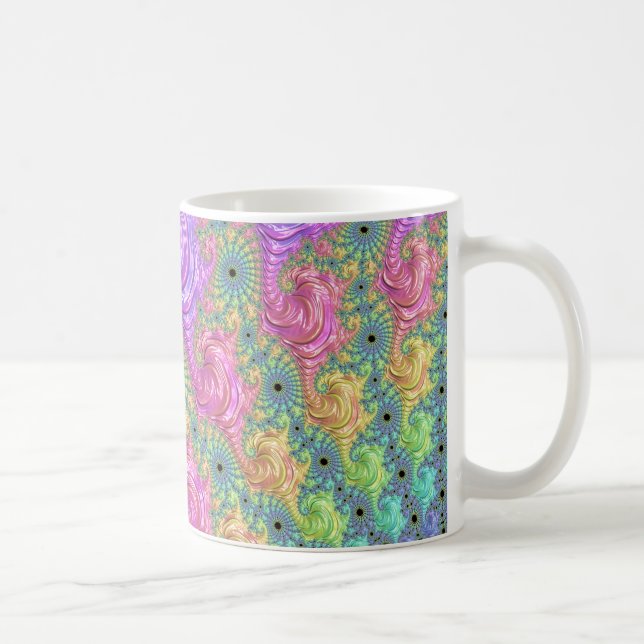 Mug Super Trippy Boho Jewel Tone arc-en-ciel Fractal (Droite)