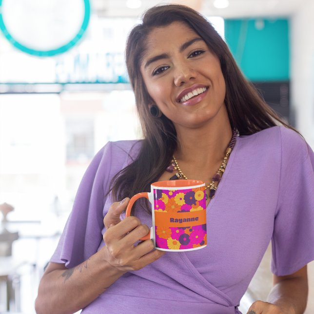 Mug Super violet et rose hippie puissance (Créateur téléchargé)