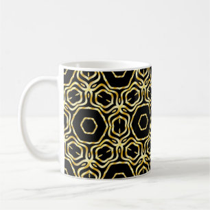 Mug Superbe fleur noire et or sans soudure