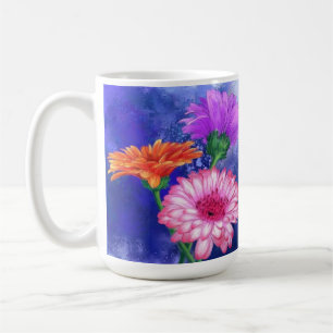 Mug Superbe peinture à trois couleurs Gerberas café Mu