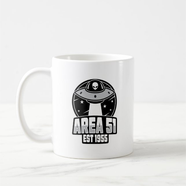 Mug Superficie 51 Alien Spacehip Retro (Gauche)