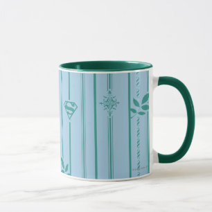 Mug Supergirl Leaf Motif bleu