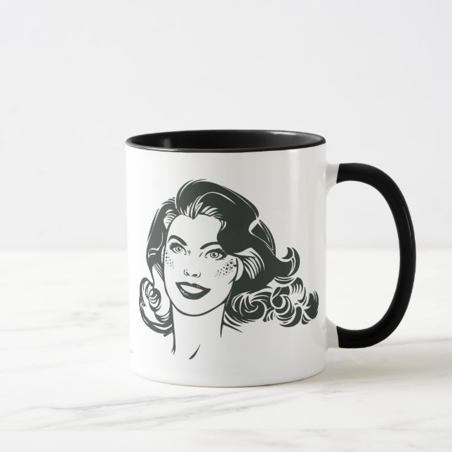 Mug Supergirl noir et blanc dessin 2 (Droite)