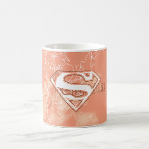 Mug Supergirl Pêche motif floral