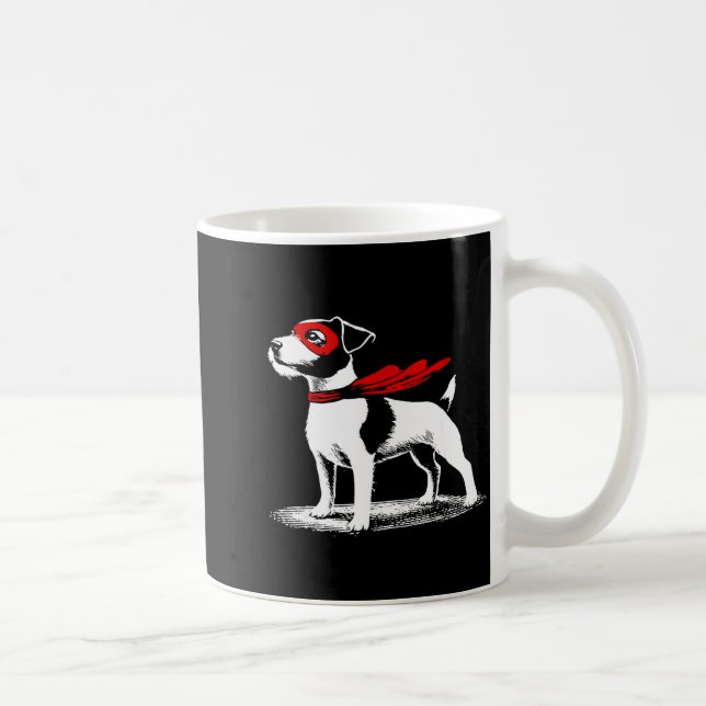 Mug Superhero Dog Cape Illustration Funny Loyal Pet He (Droite)