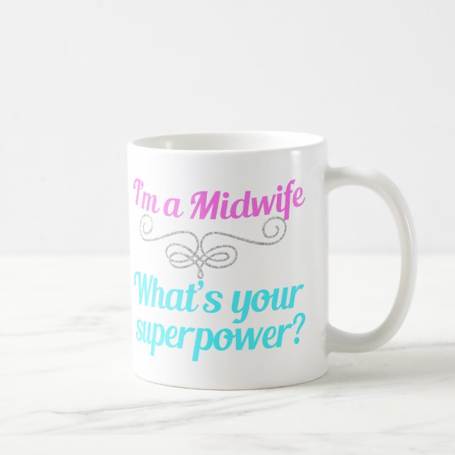 Mug Superhero mignonne sage-femme (Droite)