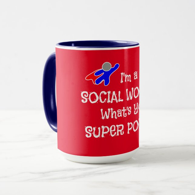 Mug Superhéros du travailleur social (Devant gauche)