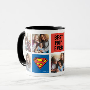 Mug Superman S-Shield Meilleur Collage Photo De Mama