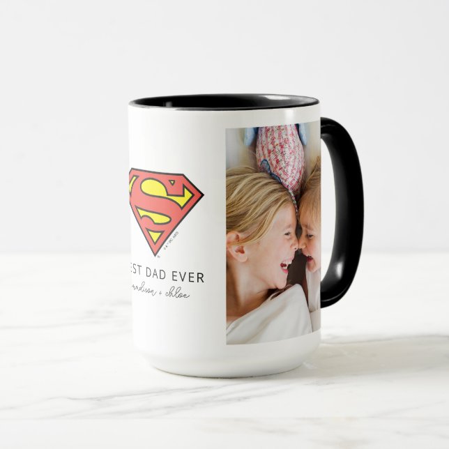 Mug Superman S-Shield | Meilleur papa photo (Devant droit)