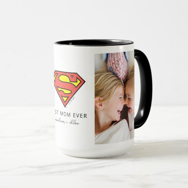 Mug Superman S-Shield | Meilleure photo de maman (Devant droit)