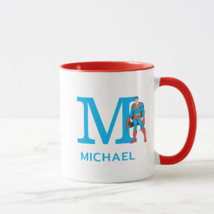 Mug Superman Standing Ajouter votre monogramme et vo