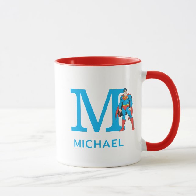 Mug Superman Standing | Ajouter votre monogramme et vo (Droite)