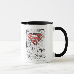 Mug Superman Stylisé  Logo comique endommagé